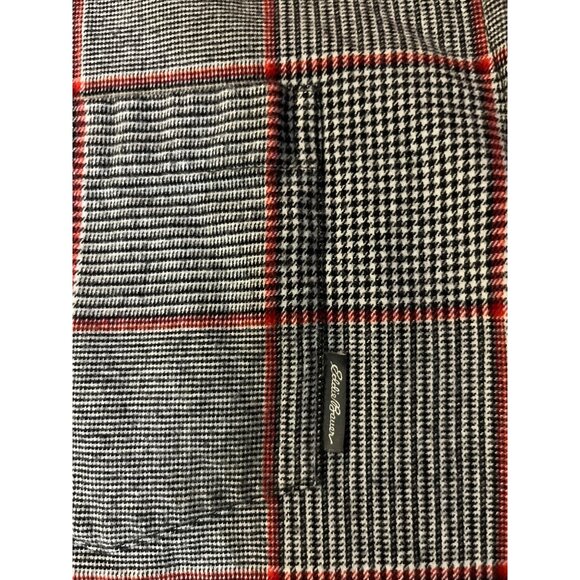 Eddie Bauer Shirt Mens L Classic Fit Black Red Plaid Flannel Cotton Used - Picture 6 of 13